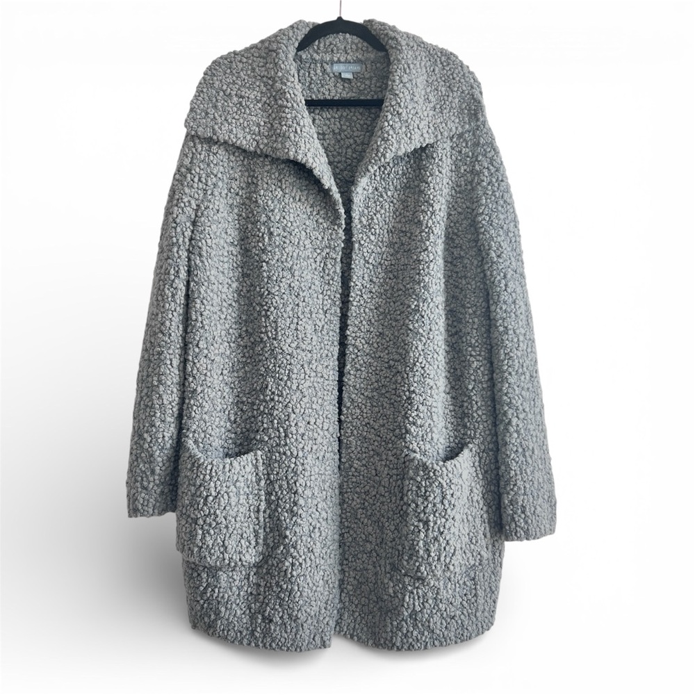 Barefoot Dreams Boucle Wide Shawl Collar Cardigan Gray Size Large